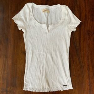Hollister white ribbed top